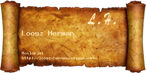 Loosz Herman névjegykártya